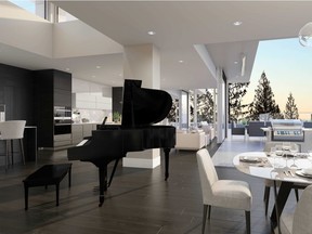 Rendering of an apartment in British Pacific Properties' new development The Peak at Mulgrave Park, which all feature Bulthaup kitchens.