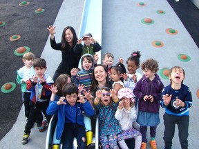 The federal government says a bilateral agreement with British Columbia will create new child care spaces, reduce fees for parents and recruit and retain early childhood educators. The kids at Hastings Park Childcare came up with the name Slidey Slides Park.