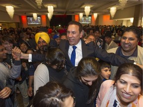 Newly elected NDP MLA Jagrup Brar meets his supporters in Surrey, BC Tuesday, May 9, 2017 after the NDP won the Surrey-Fleetwood riding in the provincial election campaign.