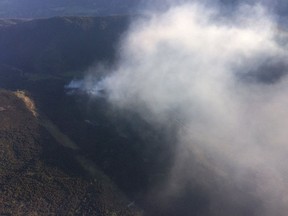 The Fountain Valley fire burning south of Lillooet on Monday, May 28, 2017.