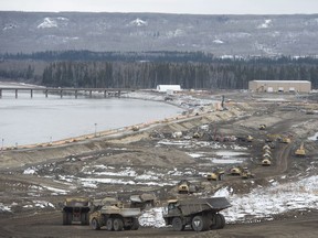 The Site C dam location is seen along the Peace River in Fort St. John on April 18.