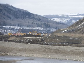 The Site C dam site is seen along the Peace River in Fort St. John on April 18.
