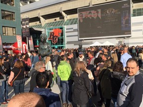 Hundreds of fans wait to enter BC Place on opening night for U2's The Joshua Tree tour.