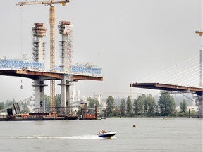 In this 2008 file photo, the Golden Ears Bridge can be seen in the late stages of construction.