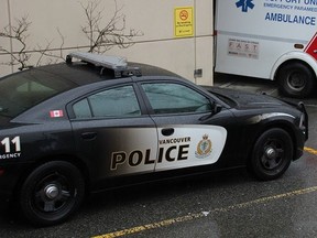 FILE PHOTO A Vancouver police cruiser outside Royal Columbian Hospital.