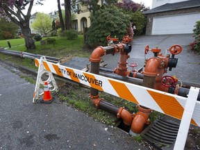 City of Vancouver crews are still dealing with a pierced aquifier at a home on the 7000-block of Beechwood Avenue.
