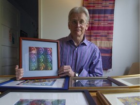 FILE PHOTO Mark Haden, adjunct professor at the UBC School of Population and Public Health and the chair of MAPS Canada, with a collection of blotter art he will be auctioning to raise money for a study on the use of MDMA to treat PTSD.