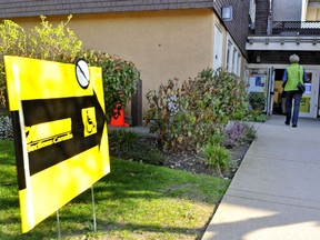 A voter makes their way to the advance polling station at St. Mary's Anglican Church at Vancouver in April 2011.