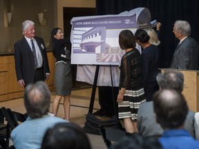 The Centennial Pavilion at Vancouver General Hospital was officially renamed Wednesday in honour of the late Leon Judah Blackmore during a morning ceremony at VGH. A successful real estate developer, Blackmore donated $18.4-million through his foundation, the Leon Judah Blackmore Foundation to VGH and UBC Hospitals Foundation.