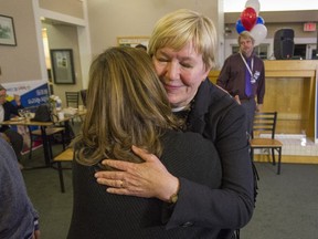 Liberal candidate Suzanne Anton at her campaign HQ at Fraserview Golf Course in Vancouver on election night.