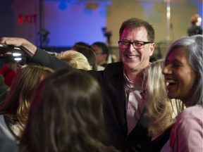 "Politics is more volatile than it's ever been," Adrian Dix said in 2012 before losing the 2014 B.C. election. (Photo: Dix smiles in 2017 while talking to supporters at B.C. NDP headquarters in Vancouver.)