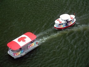 Even the AquaBus gets into the spirit of things when Canada Day is celebrated at Granville Island.