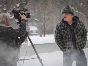 Brandon Blackmore yells at a cameraman as he leaves the courthouse in Cranbrook in February.