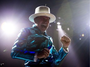 Frontman of the Tragically Hip, Gord Downie, leads the band through a concert in Vancouver, Sunday, July, 24, 2016.