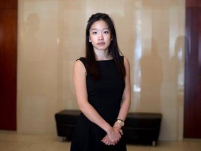 Amy Chang, the daughter of Canadian winery owners facing trial in China, is shown in Ottawa on Wednesday, May 31, 2017. The daughter of two Canadian winery owners being held by Chinese authorities over an alleged customs valuation dispute says the case should serve as a warning for other Canadians hoping to do business in China. THE CANADIAN PRESS/Justin Tang