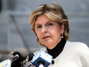 Attorney Gloria Allred speaks with members of the media during jury deliberations in Bill Cosby&#039;s sexual assault trial at the Montgomery County Courthouse in Norristown, Pa., Thursday, June 15, 2017. (AP Photo/Matt Rourke)