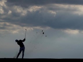 Brooks Kopeka hits from the eighth fairway during the second round of the U.S. Open golf tournament Friday, June 16, 2017, at Erin Hills in Erin, Wis. (AP Photo/Chris Carlson)
