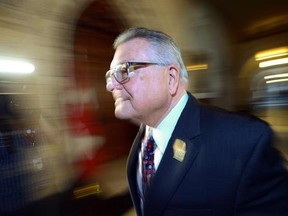 Public Safety and Emergency Preparedness Minister Ralph Goodale leaves after making a national security-related announcement in the foyer of the House of Commons on Parliament Hill in Ottawa on Tuesday, June 20, 2017. THE CANADIAN PRESS/Sean Kilpatrick