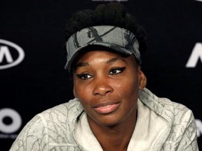 FILE - In this Jan. 28, 2017, file photo, Venus Williams answers questions at a press conference following her loss to sister Serena in the women&#039;s singles final at the Australian Open tennis championships in Melbourne, Australia. Florida police said Thursday, June 29, 2017, that Williams was in a car crash earlier this month. He said the June 9th crash was under investigation, but declined to give further details. (AP Photo/Kin Cheung, File)
