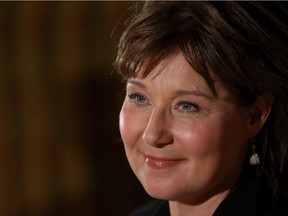 Premier Christy Clark speaks to media following a swearing-in ceremony for the provincial cabinet at Government House in Victoria, B.C., on Monday, June 12, 2017.