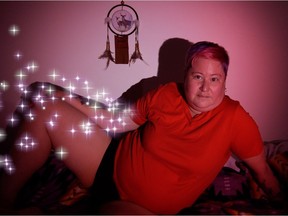 Still from 2 Spirit Dreamcatcher Dot Com by Thirza Cuthand. Her work is in UnSettled, the visual arts exhibition at Queer Arts Festival 2017.