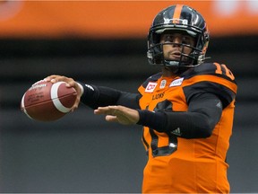 B.C. Lions' quarterback Jonathon Jennings