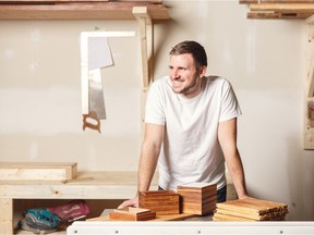Felix Böck, founder of Vancouver's ChopValue, which recycles over 300,000 chopsticks per week, turning them into home decor items.  Photo: ChopValue for The Home Front: Turning chopsticks into tabletops by Rebecca Keillor [PNG Merlin Archive]