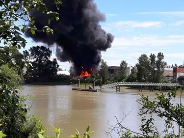 Fire broke out on Mitchell Island Friday afternoon.