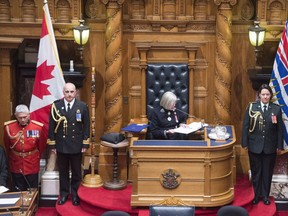 B.C. Lieutenant Governor Judith Guichon reads the Speech from Throne in Victoria, Thursday, June 22, 2017.