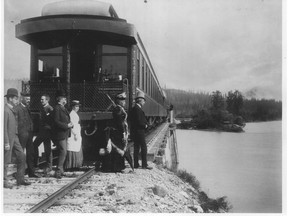 Sir John A Macdonald and his wife Lady Macdonald at Stave River, B.C. during their only visit to  British Columbia in 1886.
