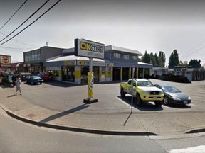 The OK Tire store on South Fraser Way in Abbotsford was destroyed by fire on the morning of June 17, 2017. Arson is suspected.