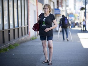 Opioid user Lorna Bird poses for a photo in Vancouver's Downtown Eastside, Friday, June 23, 2017.