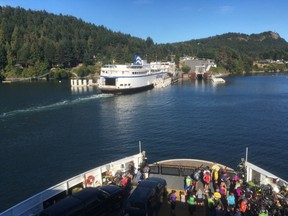Queen of Nanaimo, seen at dock at Mayne Island, is to resume sailings today on the Tsawwassen-Southern Gulf Islands route after repairs to deal with propeller issues, a faulty hydraulic valve and other problems.