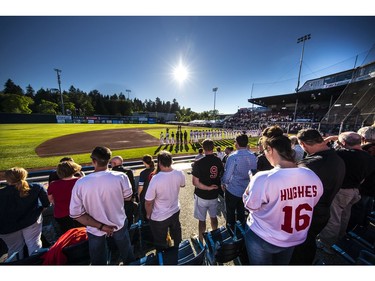 The Vancouver Canadians home opener vs the Everett AquaSox.