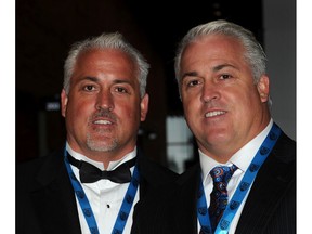 B.C. Sports Hall of Fame inductees Paul Gait, left, and Gary Gait at their induction ceremony in 2011.