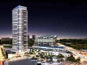 An artist’s rendering of Concord Pacific’s Park Boulevard, which comprises 419 homes in a 41-storey tower in Surrey.