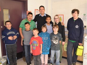 Principal Joe Leibovitch and some of the student volunteers that serve breakfast at his Surrey school for the Attendance Matters program, which is supported by The Sun's Adopt-A-School program.