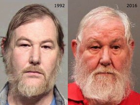 Mugshots showing Harry Charles Sadd, in August 1992 and then again in August 2016. In June 2017, Victoria police announced a slew of new charges had been approved in relation to sexual assaults linked to Sadd.