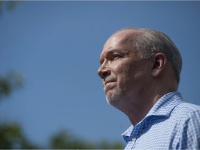 B.C. NDP leader John Horgan addresses the issue of child care Wednesday, June 7, 2017 at the Trout Lake community centre in Vancouver.