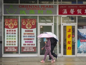 Business signs in Richmond, B.C., June 8, 2017.