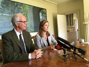 Businessman David Black and Suzanne Weckend, former athlete and part of the 2022 bid committee, at a news conference last month regarding the Victoria 2022 Commonwealth Games bid.