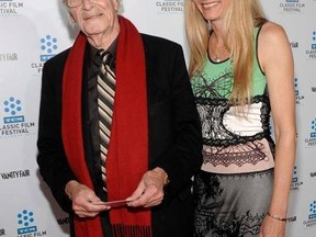FILE - In this April 22, 2010, file photo, actor Martin Landau, left, and Gretchen Baker arrive at the premiere of the newly restored feature film &ampquot;A Star Is Born&ampquot; in Los Angeles. Landau died Saturday, July 15, 2017, of unexpected complications during a short stay at UCLA Medical Center, his publicist Dick Guttman said. He was 89. (AP Photo/Dan Steinberg, File)