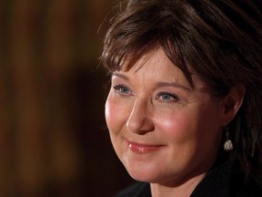 Premier Christy Clark speaks to media following a swearing-in ceremony for the provincial cabinet at Government House in Victoria, B.C., on Monday, June 12, 2017. Clark has resigned as leader of the provincial Liberal party.