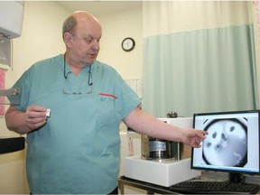 Dr. Claude Vezina, seen in a photo taken at Timmins and District Hospital in Ontario, where he worked before moving west.