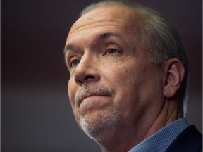 File: B.C. NDP Leader John Horgan listens to a question during a post election news conference in Vancouver, B.C., on Wednesday May 10, 2017.