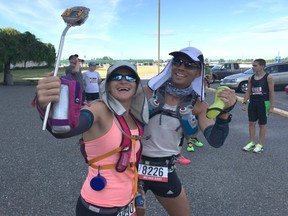 Jessica Khubyar-Ebert and Paul Taylor took some pictures and recorded some video before competing in Sunday morning's MEC 5K road race event at Abbotsford International Airport.