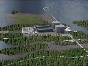 Artist's rendering of proposed LNG plant on Lelu Island