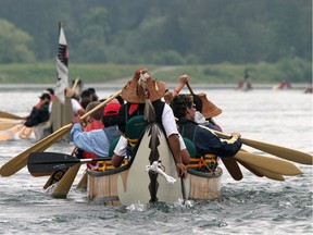 The annual B.C. Pulling Together canoe journey will land at Vanier Park in Vancouver on July 14.