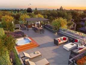 Individual rooftop patios are included in the design of Cressey Development Group's McKinnon in Kerrisdale. Photo: Cressey for The Home Front: Patio envy by Rebecca Keillor [PNG Merlin Archive]
PNG