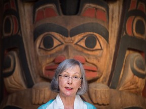 Marion Buller, Chief Commissioner of the National Inquiry into Missing and Murdered Indigenous Women and Girls, speaks during a news conference at Haida House at the Museum of Anthropology, in Vancouver on Thursday, July 6, 2017. Buller defended the process they've gone through so far, saying in eight months they've hired staff, opened offices, held their first hearing and put life to the terms of reference.